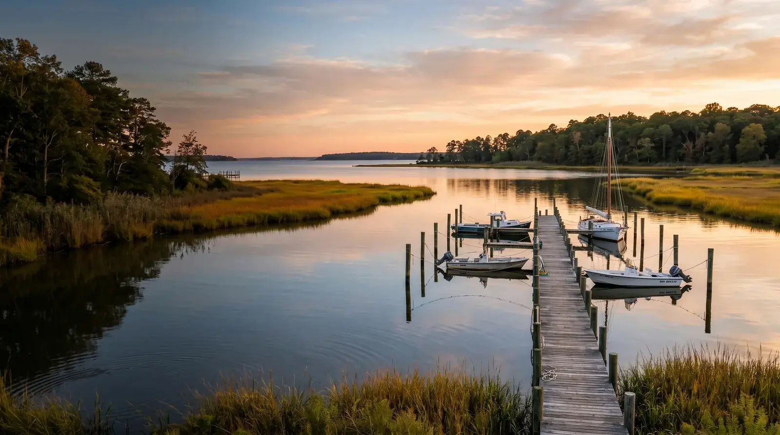 Chesapeake Bay waterfront at sunset on Maryland's Eastern Shore, the service area of Terrapin Pro Wash