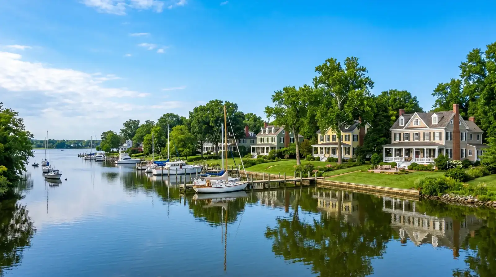 Waterfront homes along the Tred Avon River in Easton, Maryland, served by Terrapin Pro Wash
